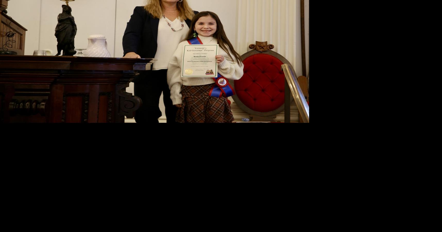 Highgate’s Roslyn Fortin inaugurated as Vermont’s first Kid Governor