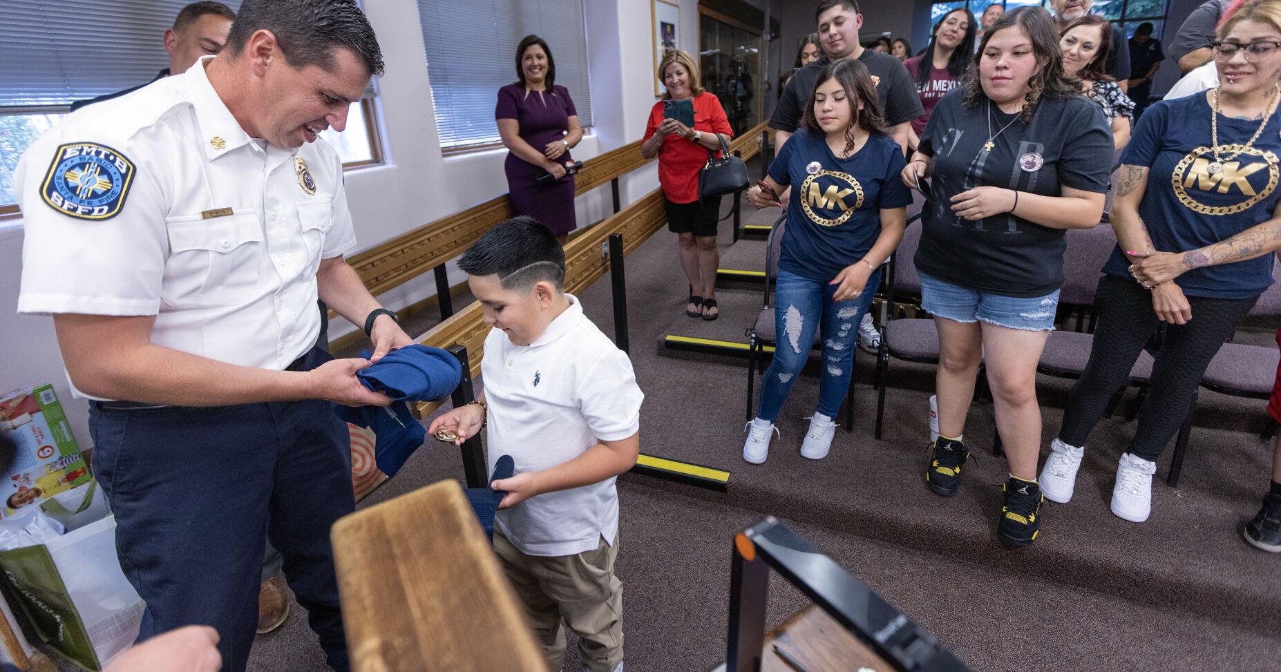 Boy who rescued family from fire, explosion named honorary city firefighter - Vimarsana News
