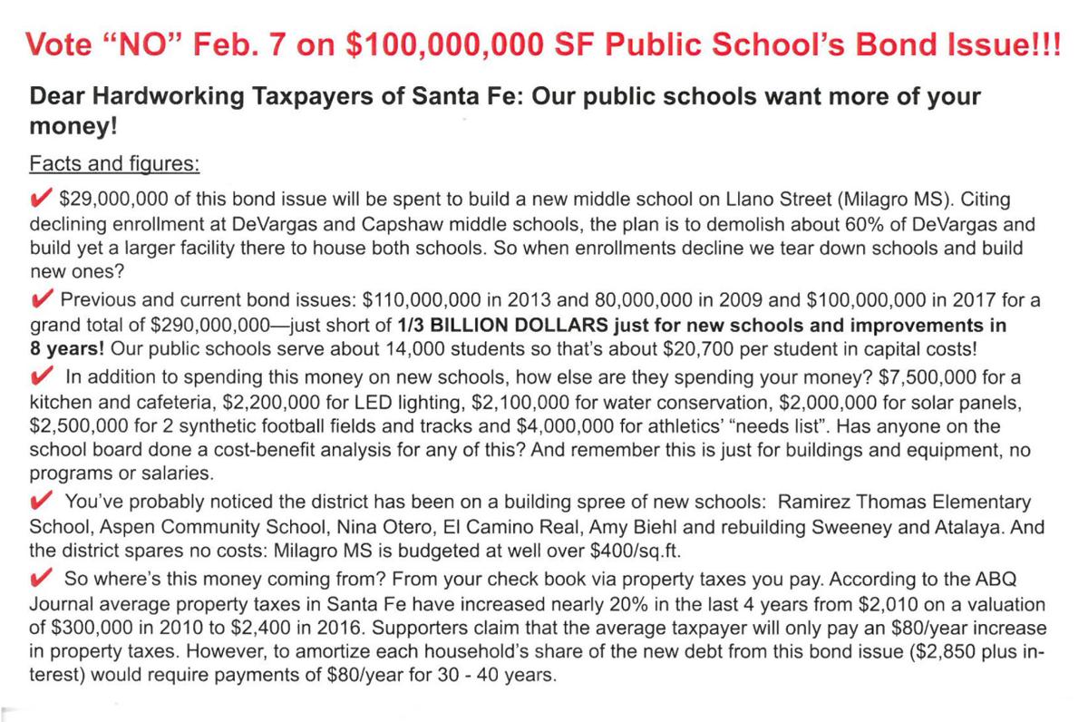 Anonymous mailer against bond sent out days before vote Education