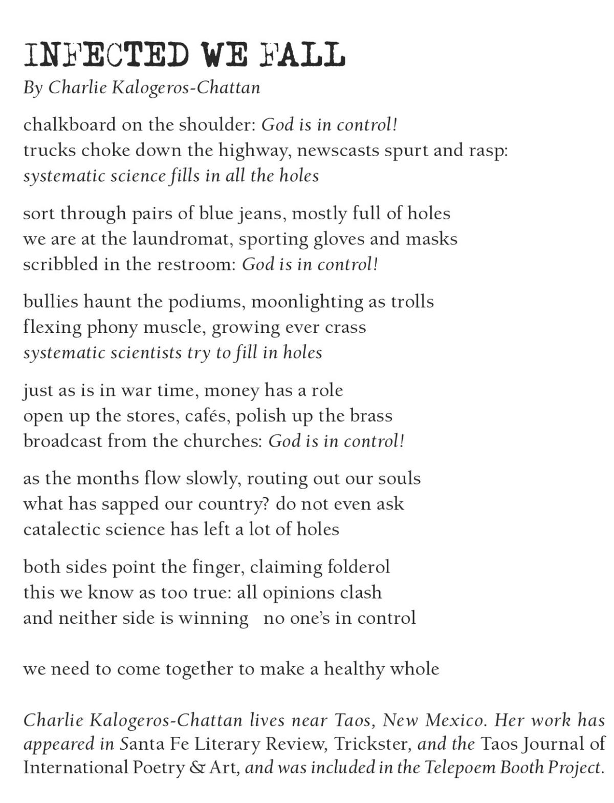 Poets Of The Open Call Readers Pen Poems About The Pandemic Pasatiempo Santafenewmexican Com