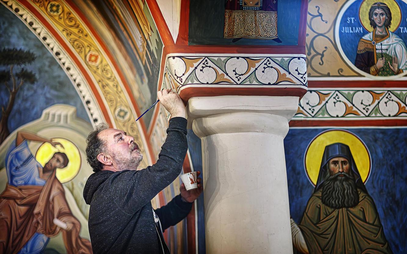Iconographers visit Holy Trinity Orthodox Church to continue work on