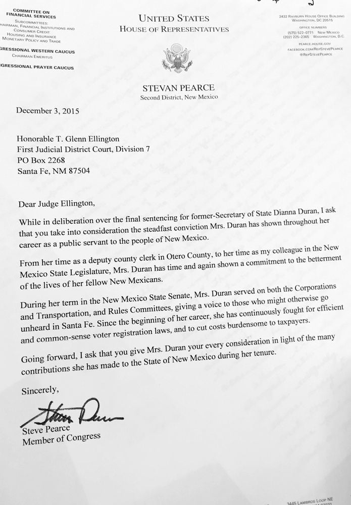 Rep Pearce Writes Letter To Judge Urging Leniency At Duran