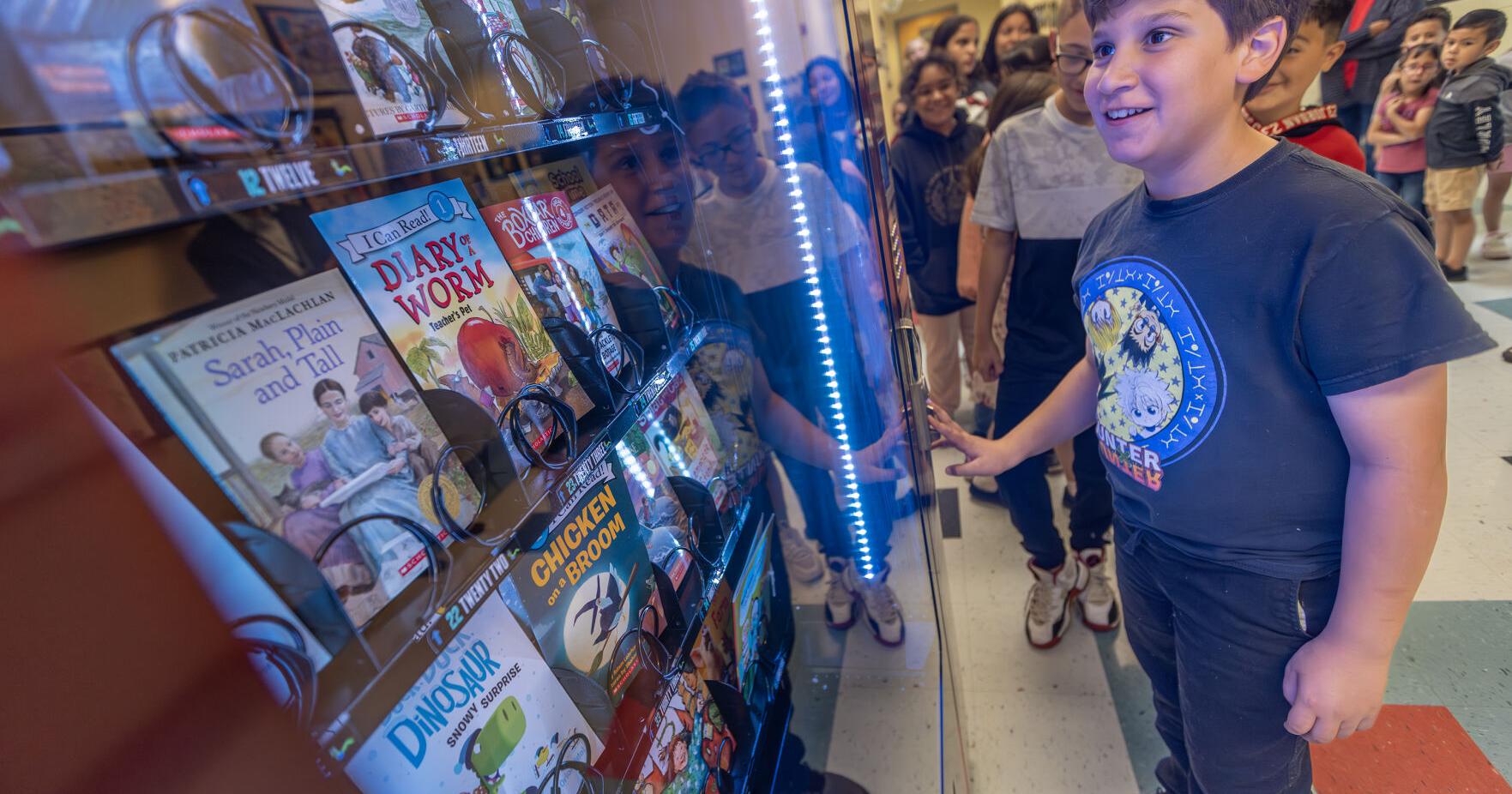 Salazar Elementary installs book vending machine to reward positive behavior - Vimarsana News