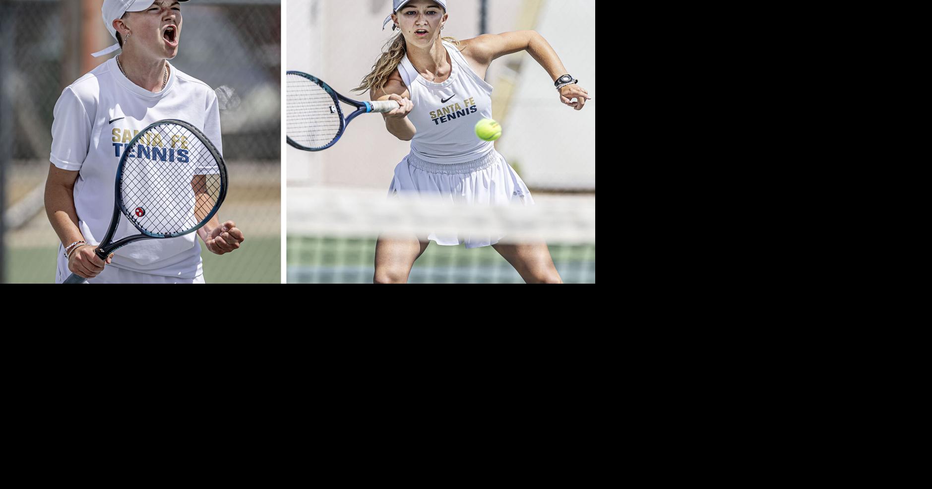 Santa Fe High's Valentino sisters win district doubles, favored to win at state