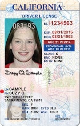 what does a hole punched drivers license mean in california