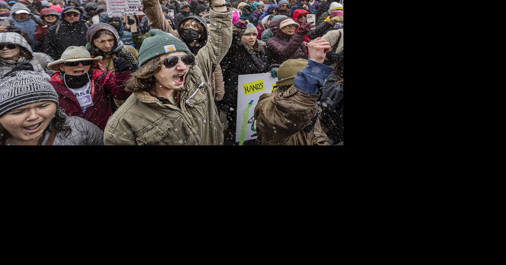 Thousands gather at Capitol in Santa Fe for Hands Off antiTrump protest  Santa Fe New Mexican