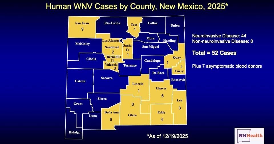 New Mexico health officials warn of mosquito-borne illness after West Nile detection