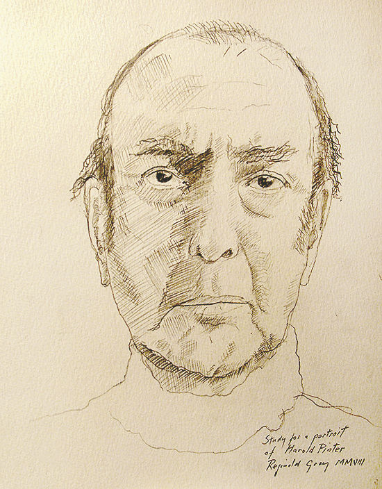 Harold Pinter oil on canvas by victor066  Pinter Oil on canvas Male  sketch