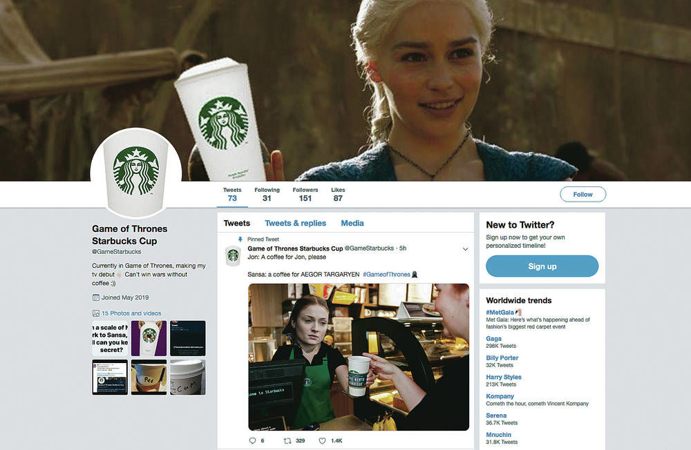 Starbucks Coffee Cup In Game Of Thrones Scene
