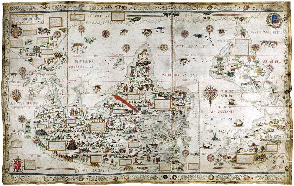 Renaissance worldview Pierre Desceliers 16th century map 