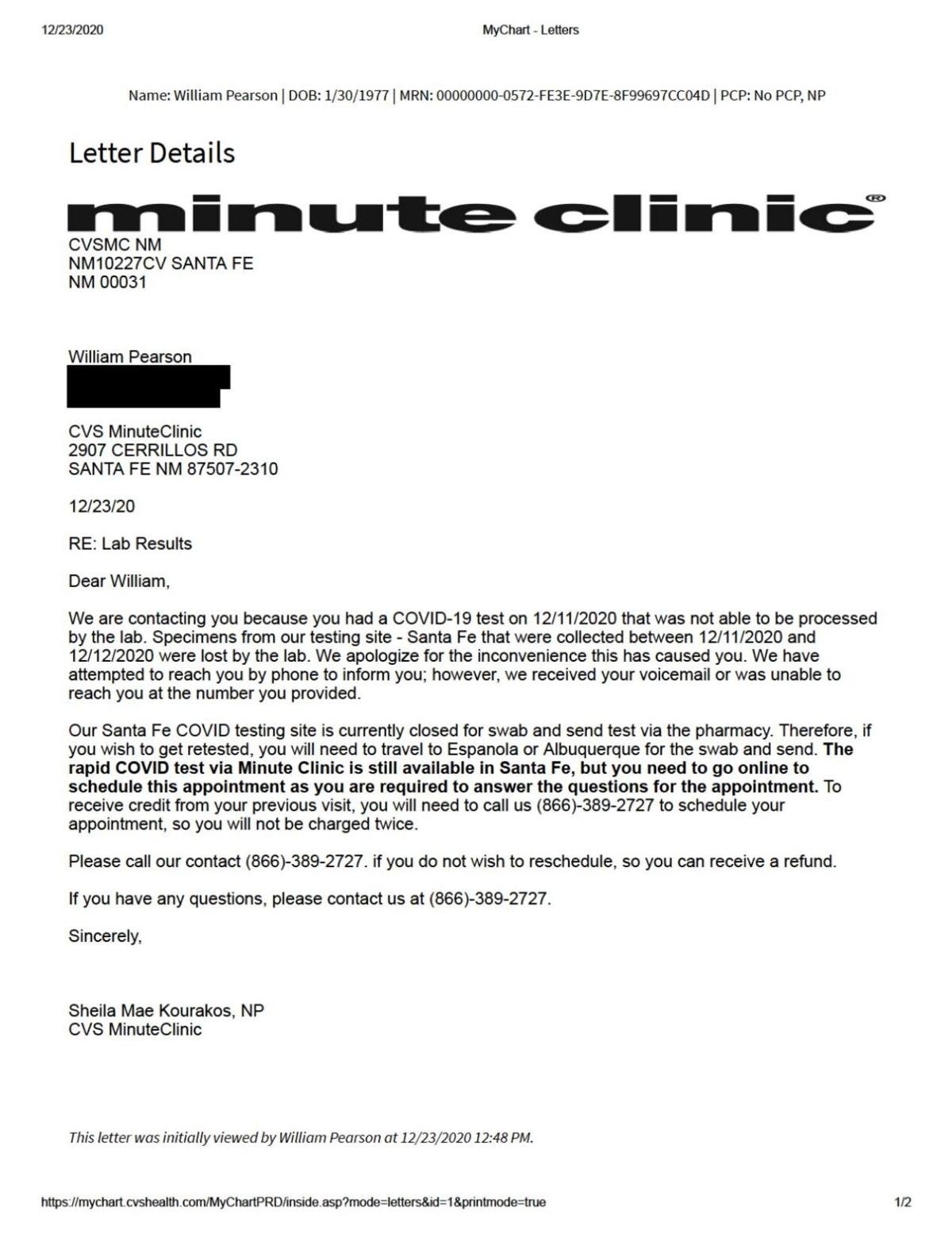 Cvs Minute Clinic Cancellation Policy