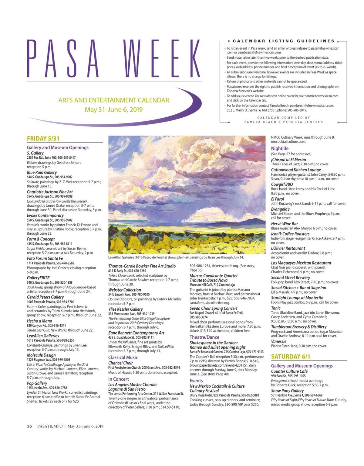 Read the Pasatiempo Calendar Pasa Calendar