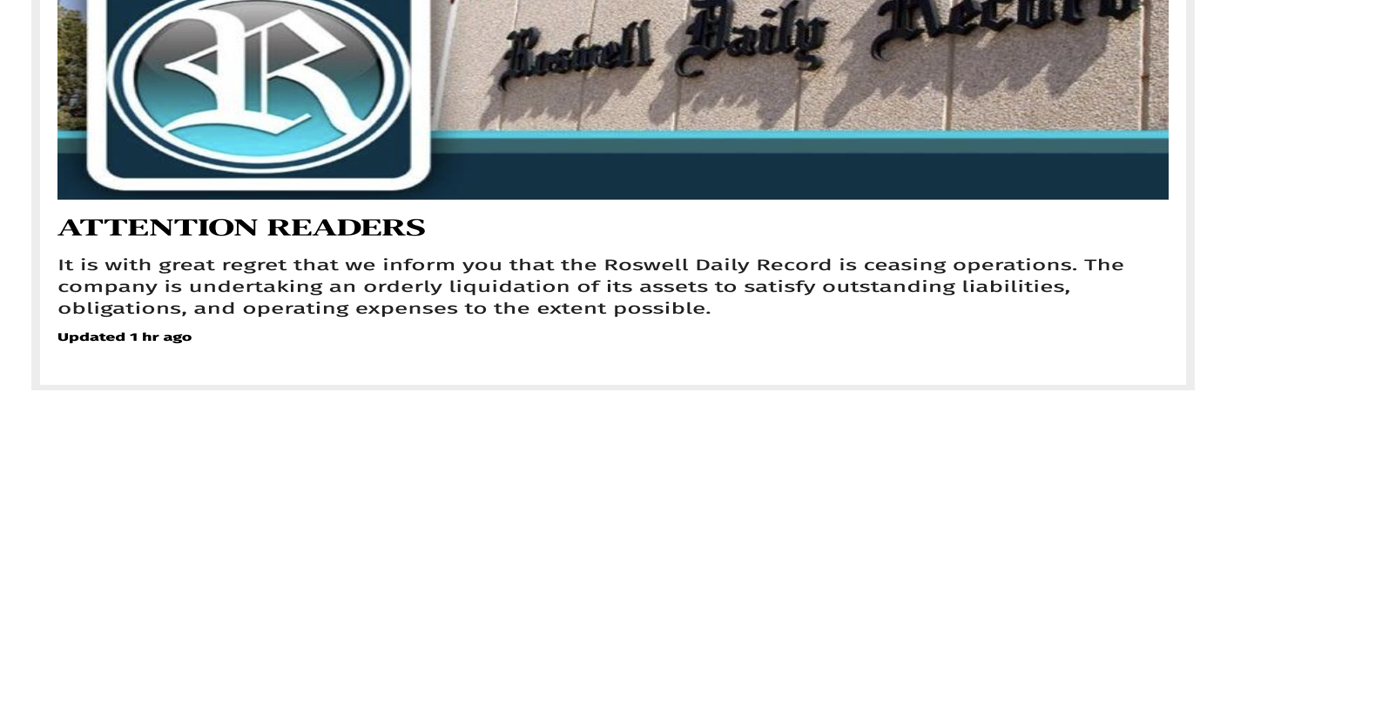 'Roswell Daily Record' owners announce newspaper's shutdown