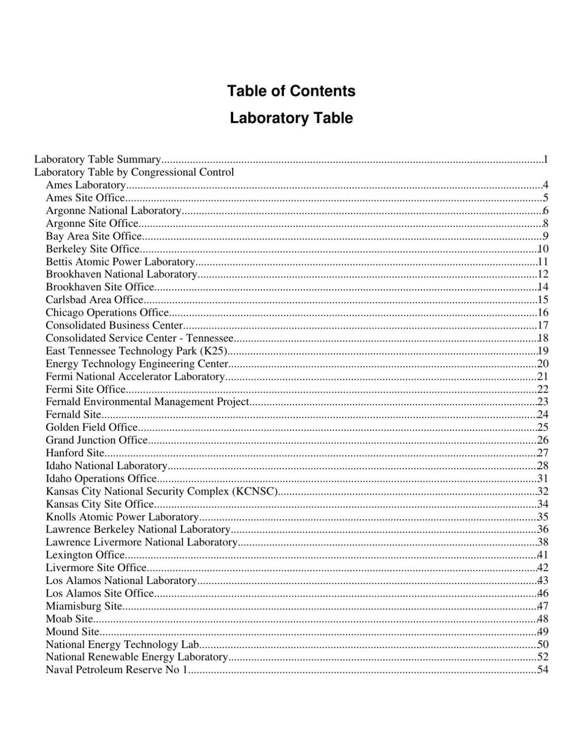DOE budget request for national laboratories