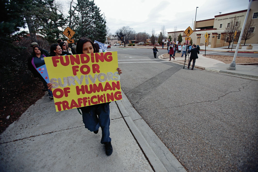Advocates march, rally at Capitol to shed light on sex trafficking in New Mexico