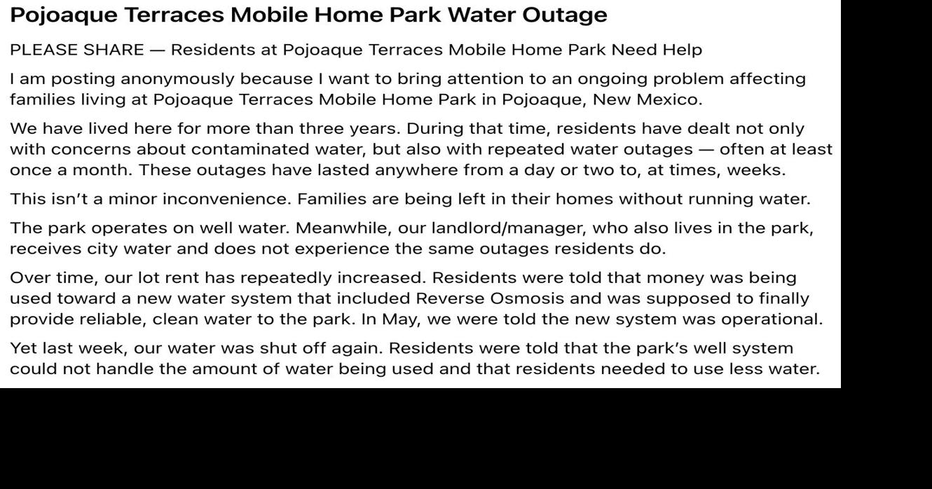 'We need help': Pojoaque mobile home park still without water a week after well collapse
