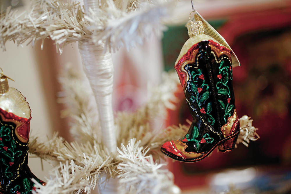 Two Santa Fe Christmas stores, across street from each other downtown