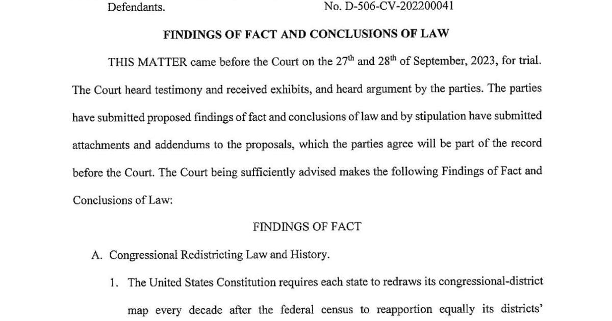 Findings of Fact and Conclusion of Law | | santafenewmexican.com