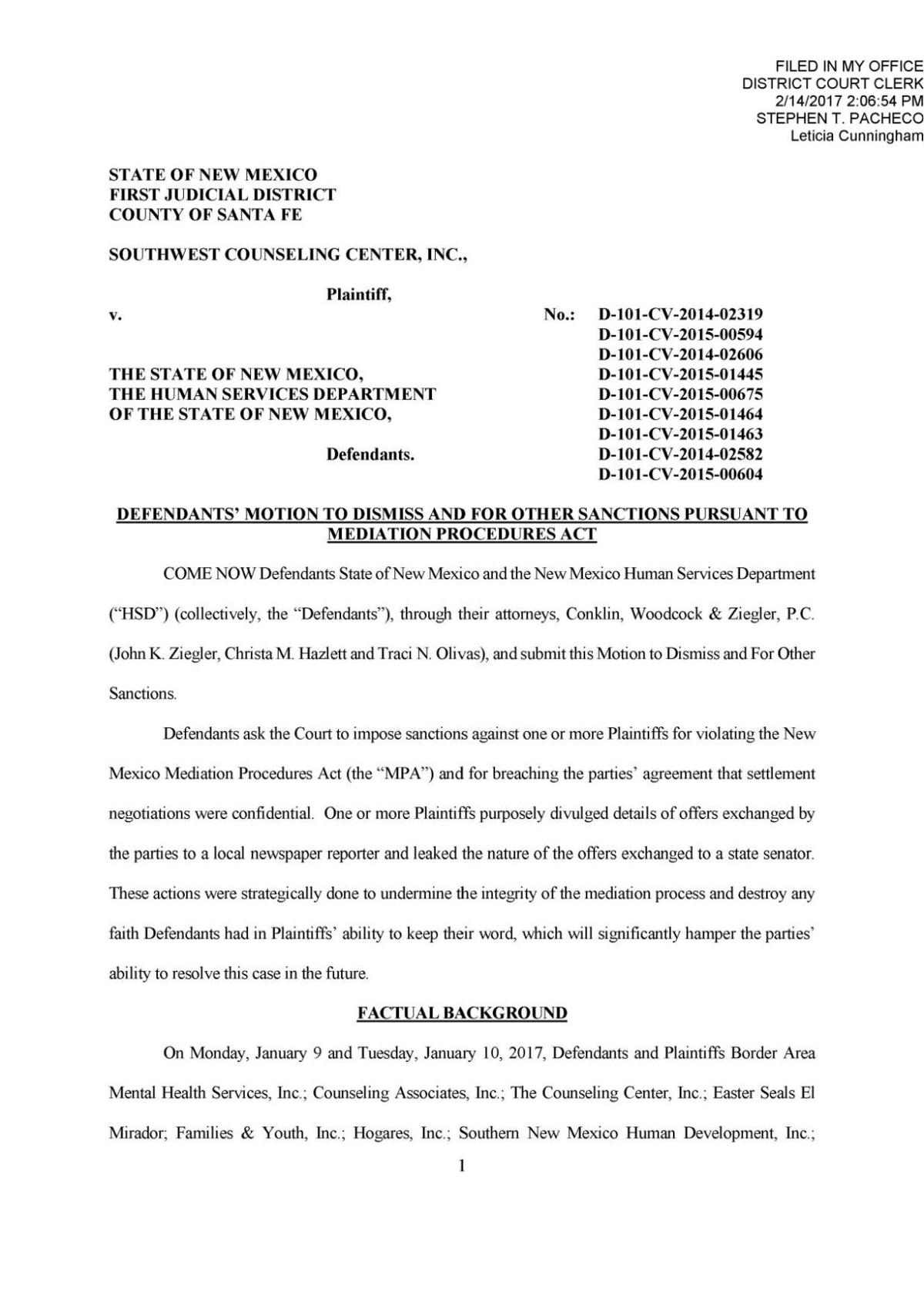 Motion for Sanctions