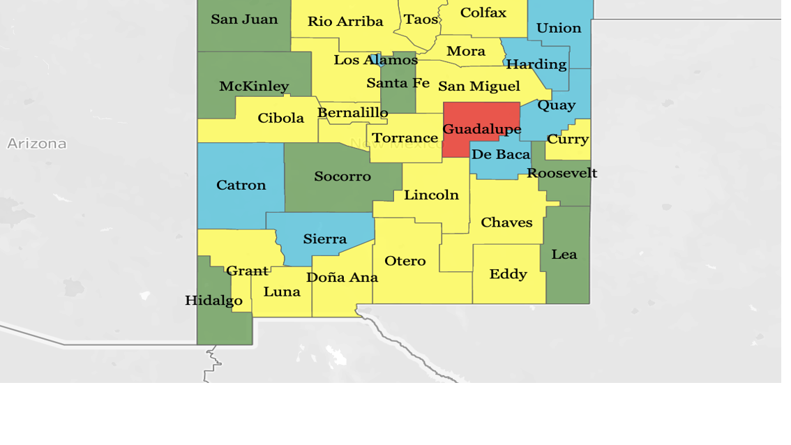 New color-coded map of New Mexico puts Santa Fe in the green |  Local News
