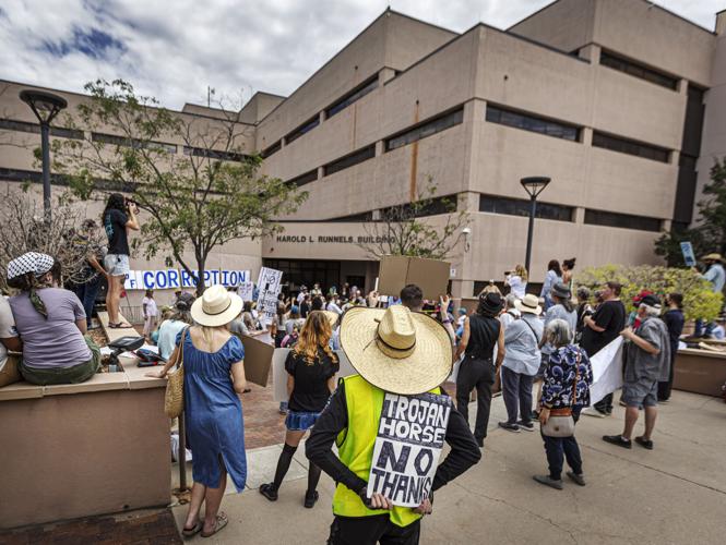 Protesters 'shame' New Mexico public officials over data center | Local ...