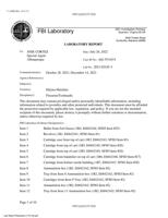 FBI Lab Report Firearms/Toolmarks, July 26, 2022