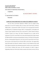 Complaint for enforcement of compliance order on consent