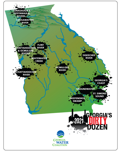 Georgia Water Coalition released the “Dirty Dozen” for 2021 in a 28-page report highlighting 12 of the worst offenses to Georgia’s waters..png