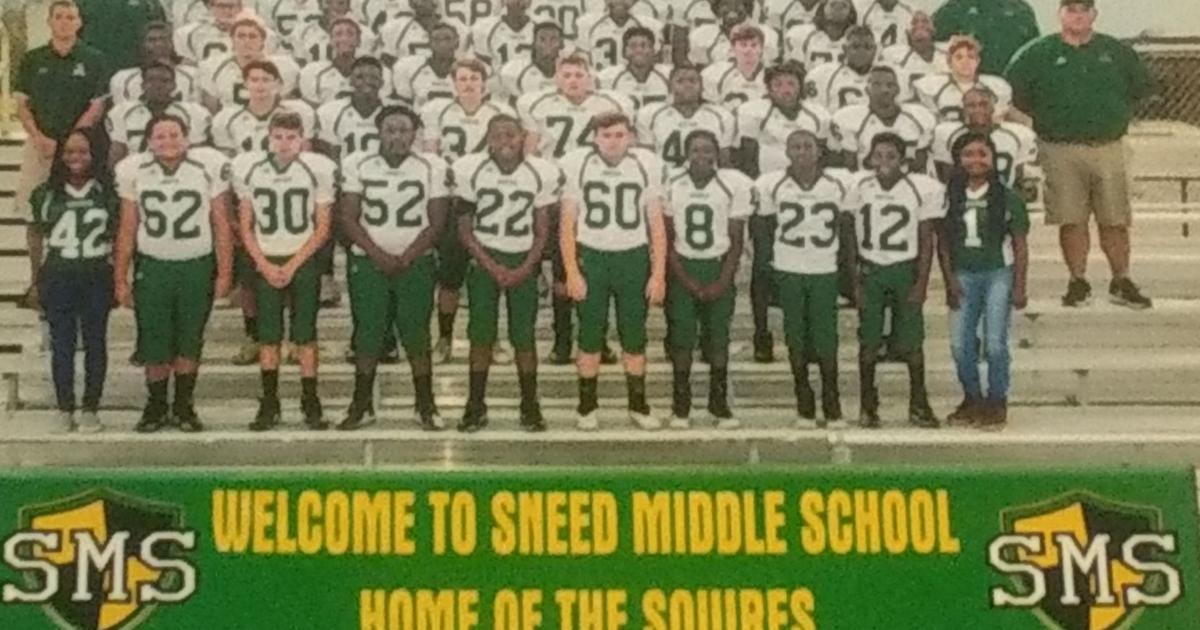Sneed Middle School football team wins third straight conference crown