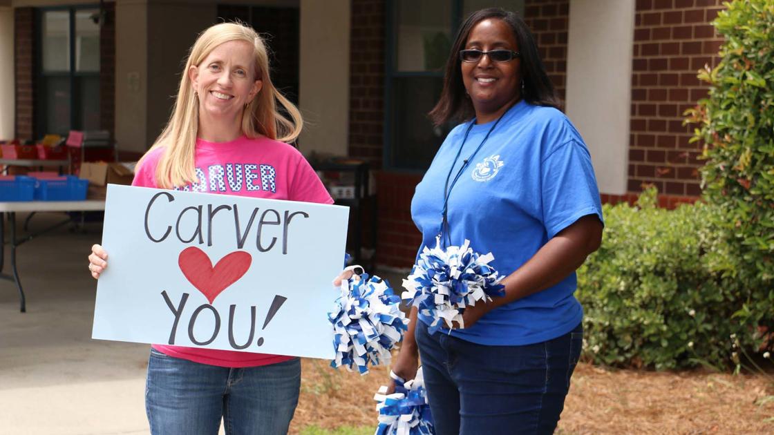 Carver Elementary celebrates teachers with drive-thru