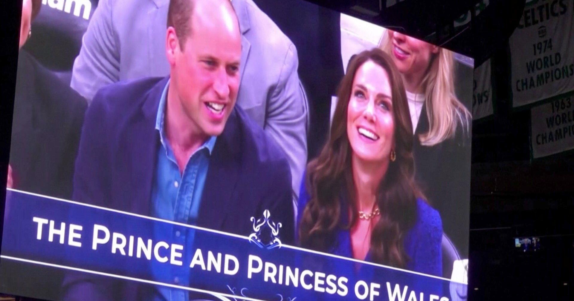 Crowd chants ‘USA, USA’ as Prince William and Kate attend Boston Celtics game