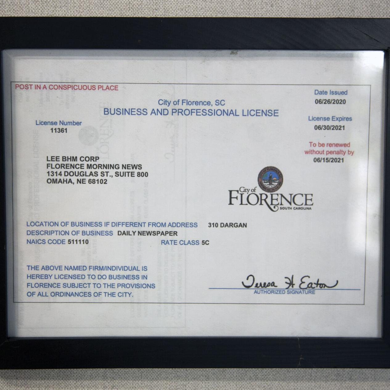 Florence Becomes First South Carolina Municipality To Begin Process Of Complying With New Business License System Local News Scnow Com