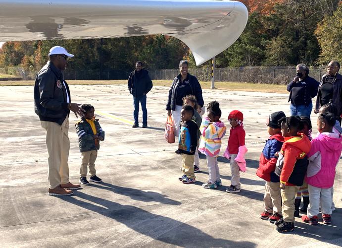 Mullins fighter pilot Troy flies home to talk aviation with children