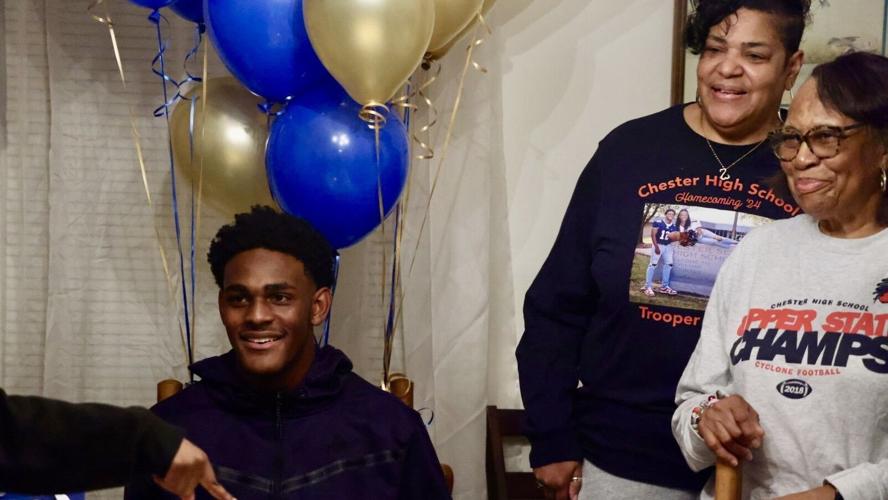 Chester quarterback Trooper Floyd commits to Johnson C. Smith University during Mullins visit