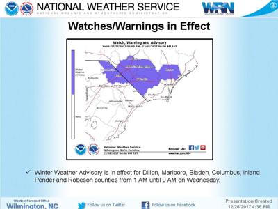 Winter Weather Advisory Issued For Marlboro Dillon Counties