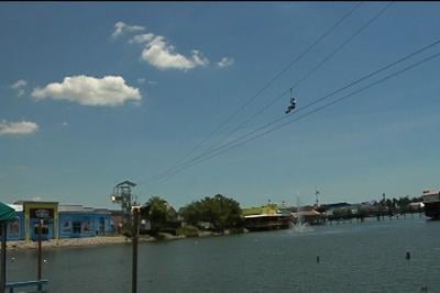 Zip Line Opens At Broadway The Beach Local News Scnow Zip Line Opens At Broadway The Beach