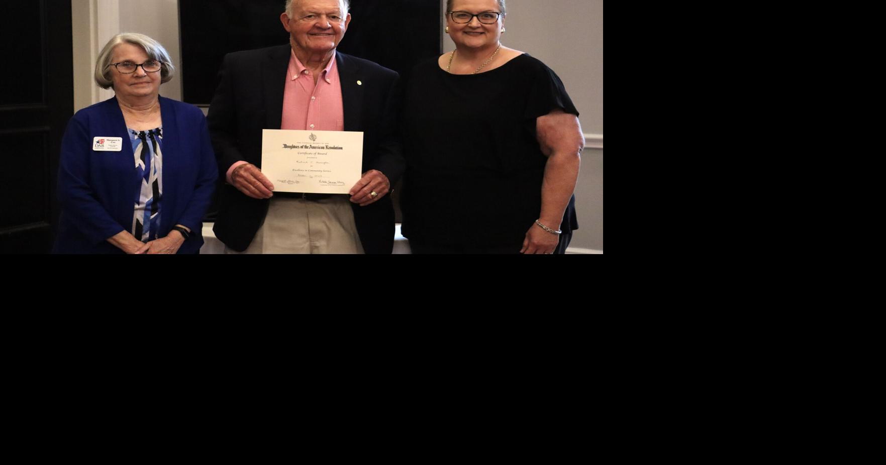 Richard Harrington, champion of education, recognized by DAR