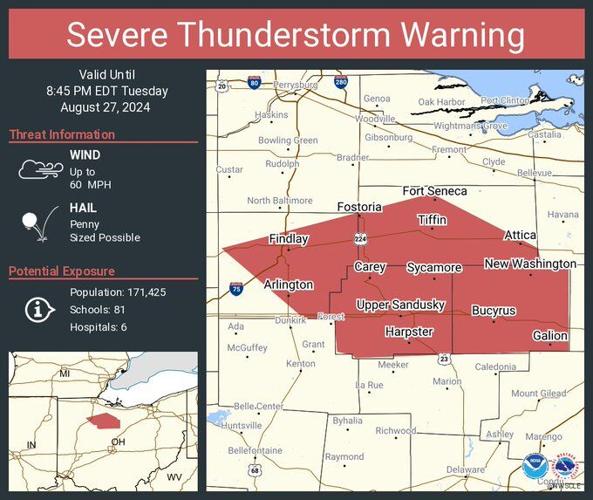 Severe thunderstorm warning issued for multiple Ohio counties | News ...