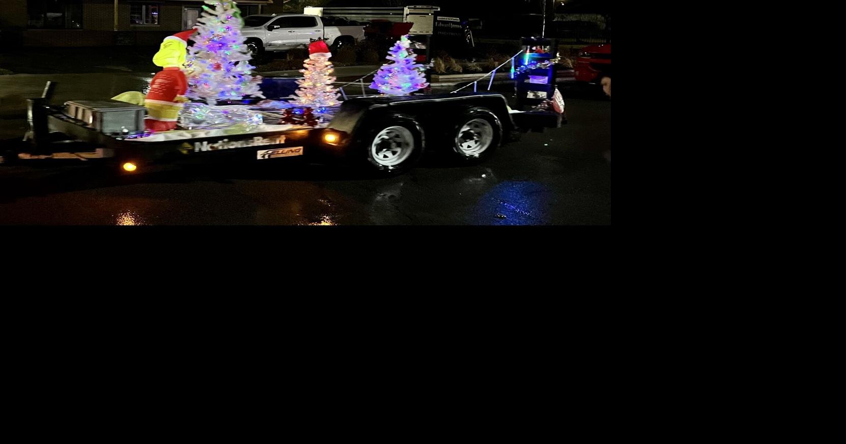 Beautifully Lit Christmas Tree Float in the Parade of Lights