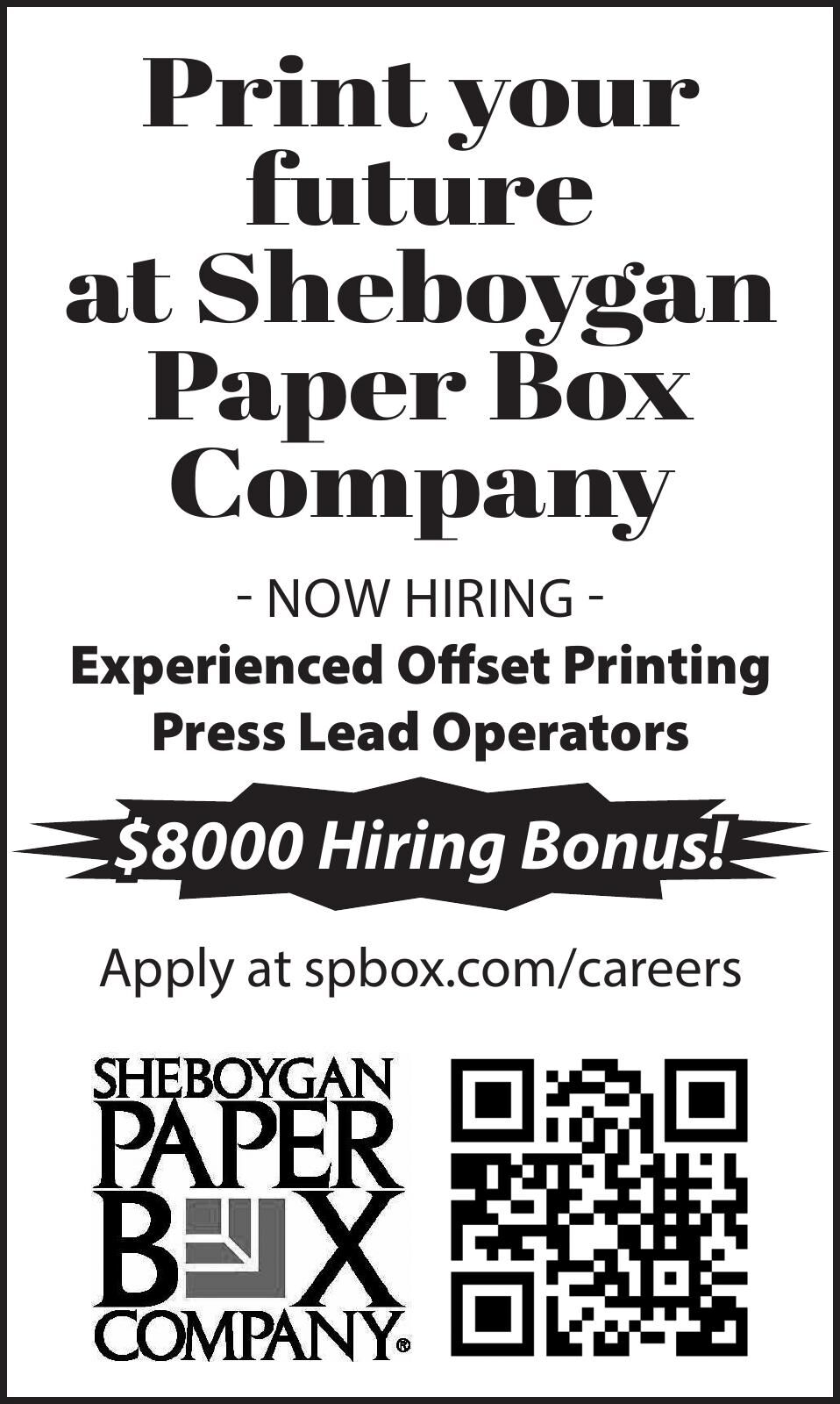 Sheboygan Paper Box Now Hiring Jobs