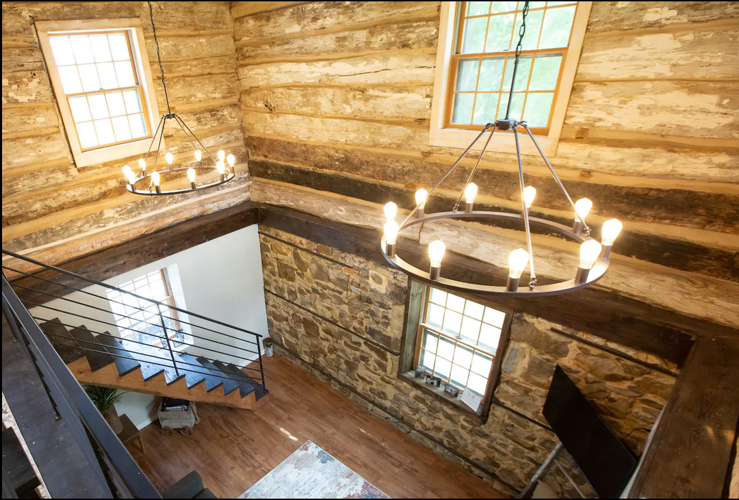 See this Mineral Point Airbnb cabin with original wood, brick and stone