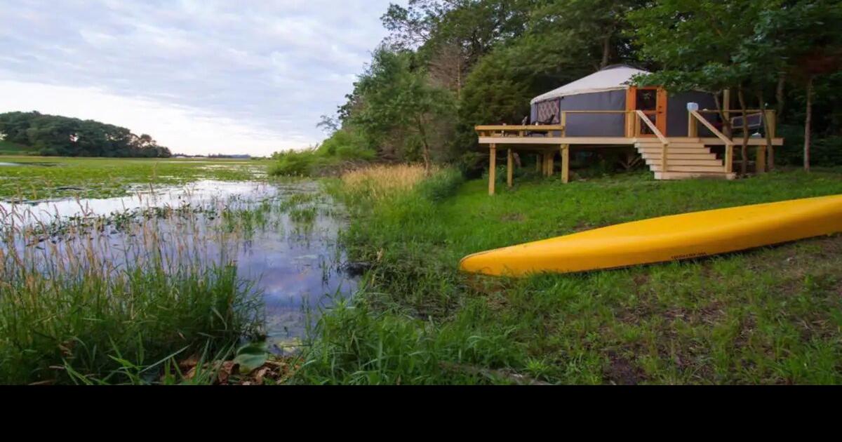 Get off the grid yearround with this Cambridge yurt overlooking a 17