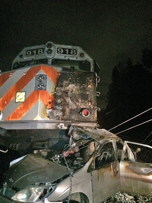 Train hits car after driver’s GPS directs him onto tracks
