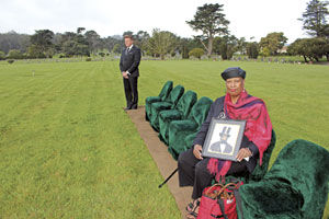 Remembering the price of freedom: Relative of Underground Railroad hero pays tribute at Colma resting place