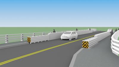 Rendering of the new barrier design for the Main Street Bridge