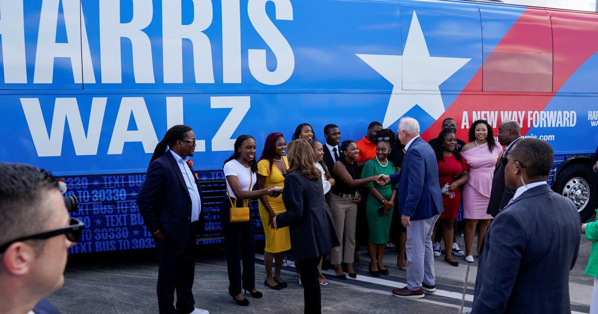 Harris and Walz kick off a 2-day bus tour in Georgia that will ...
