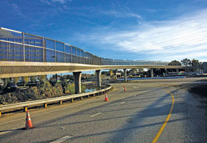 Pedestrian bridge ready to open
