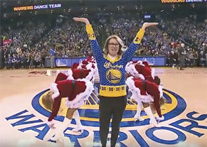 Redwood City mom dances into stardom: Robin Schreiber’s grooving at Warriors game swings to internet fame