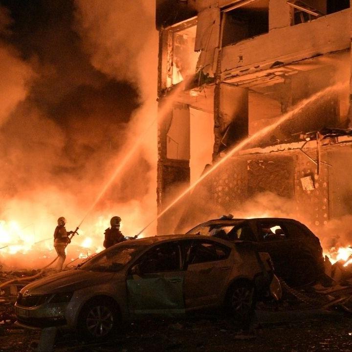 At least 10 killed as Ukraine capital hit by Russian missiles and drones