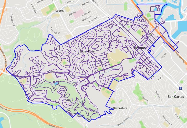 Belmont city map